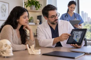 cirurgia ortognática tem risco de morte — paciente conversa com equipe sobre segurança do procedimento